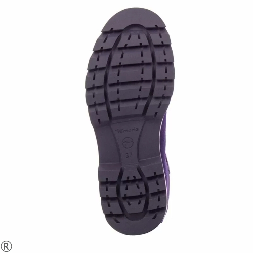 Лилави боти от естествен велур- Tamaris Purple 11180