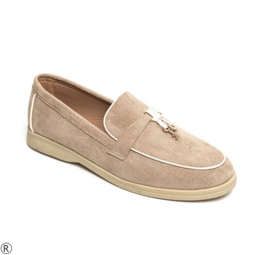Бежови дамски лоуфъри на равно ходило- Danaq Beige 11210