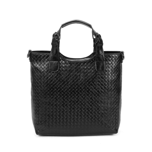 Черна плетена чанта- Ines Delaure Multi Black 11245