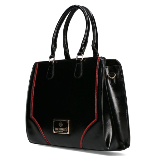 Дамска чанта в черен и червен цвят- Monnari Black/Red 11250