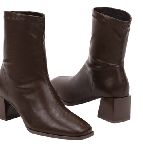 Кафяви класически боти на ток- Izabel Brown 11288