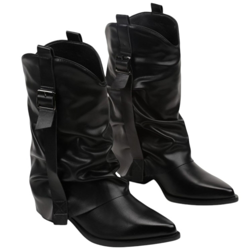 Черни каубойски боти- Ines Black 11136