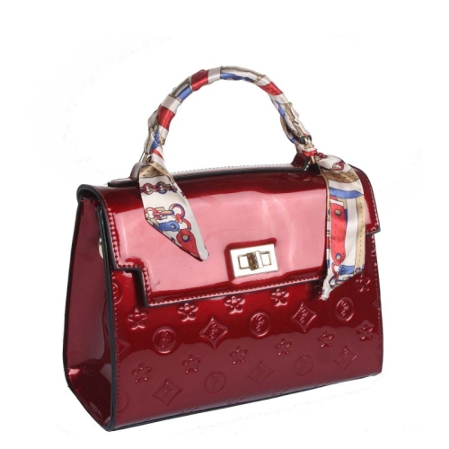 Твърда дамска чанта в червен лак- Gallantry Multi Red 11326