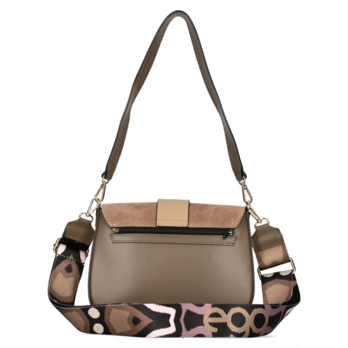 Бежова чанта от естествена кожа с два сменяеми капака- EGO 11344