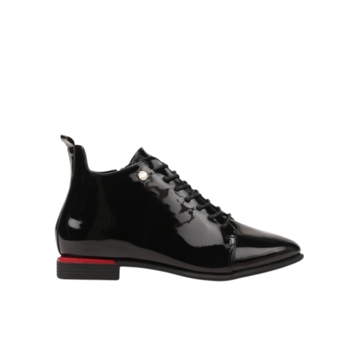 Равни боти от черен лак- Amanda Multi Black 11464