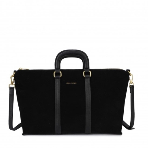 Черни равни боти от естествен велур- Eliza Bulgaria 11474