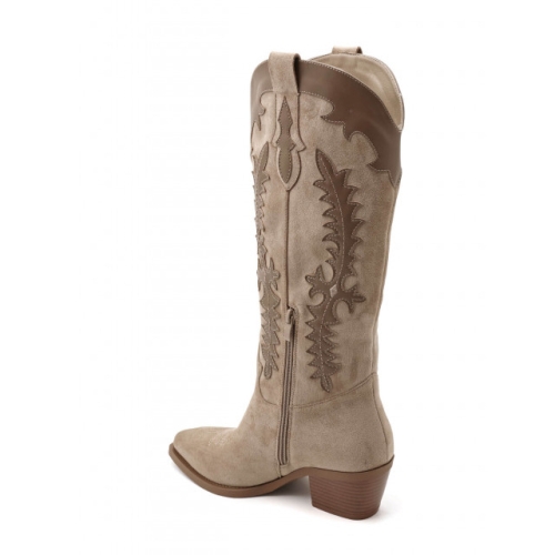 Дамски каубойски ботуши цвят каки- Monika Khaki 11488
