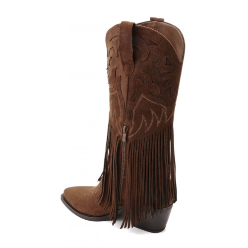 Каубойски ботуши с ресни на ток- Daris Brown 11490