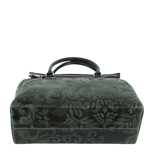 Луксозна зелена чанта от естествена кожа- Afra Green 11503