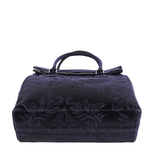 Луксозна тъмно синя чанта от естествена кожа- Afra Blue 11505