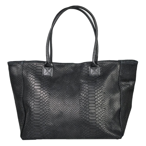 Голяма черна чанта от естествена кожа- Pina Black 11534