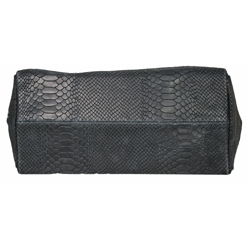 Голяма черна чанта от естествена кожа- Pina Black 11534