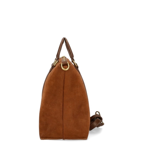 Чанта с дълга дръжка от кафяв велур- Karmen Brown 11459