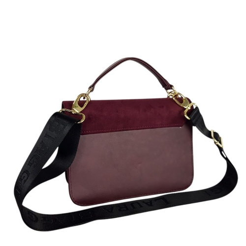 Чанта за през рамо цвят бордо- Laura Biaggi 11547