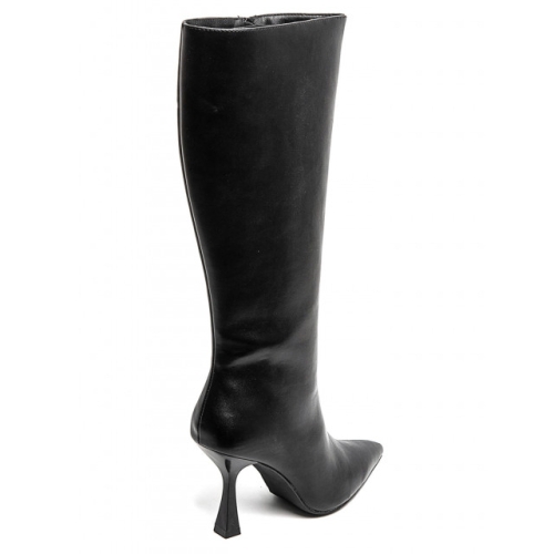 Черни елегантни ботуши на тънък ток- Sisi Black 11549