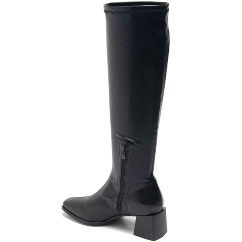 Черни ботуши на среден широк ток- Darena Black 11550