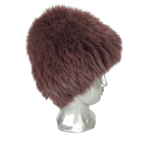 Дамска шапка от естествен косъм на лисица- Zara 11556