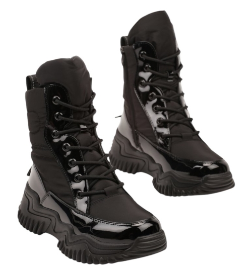 Черни дамски боти с топла вата- Valera Black 11563