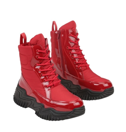 Червени дамски боти с топла вата- Valera Red 11564