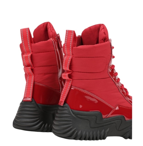 Червени дамски боти с топла вата- Valera Red 11564