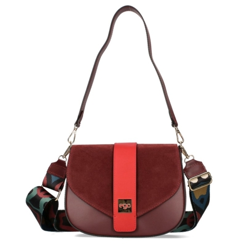 Боти от естествена кожа  в цвят бордо - Tina 11573