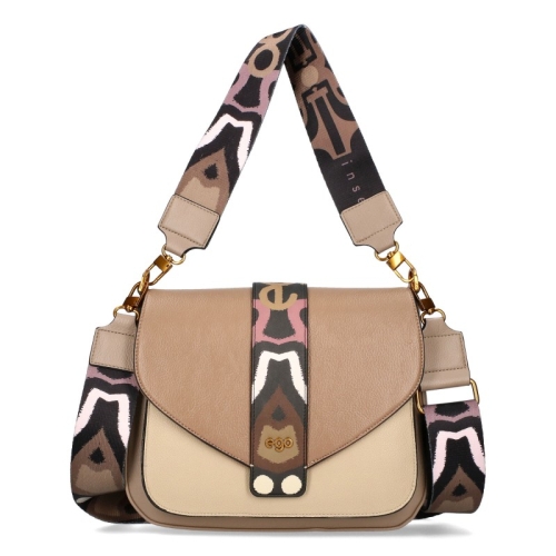 Бежова чанта с два сменяеми капака и дълга дръжка- EGO Beige 11581