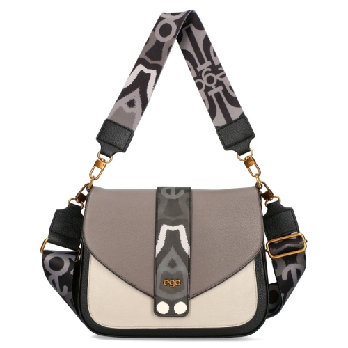 Сива чанта с два сменяеми капака и дълга дръжка- EGO Grey 11581