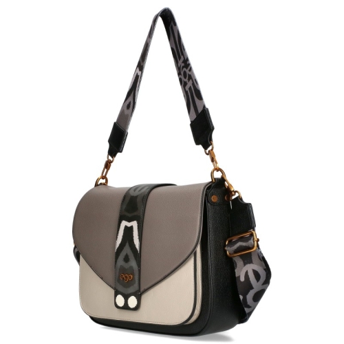 Сива чанта с два сменяеми капака и дълга дръжка- EGO Grey 11581