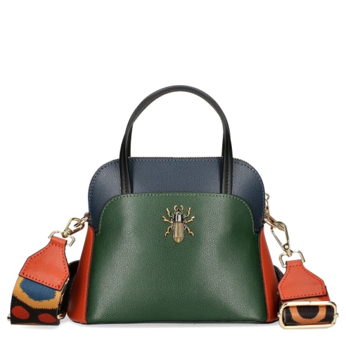 Чанта от естествена кожа с две лица- EGO Green 11588