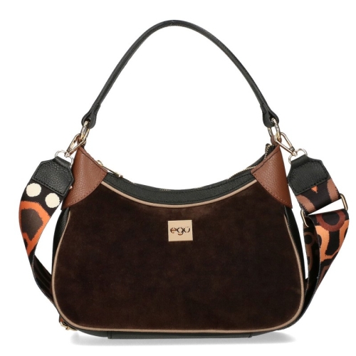 Кафява чанта от естествен велур- EGO Braown 11591