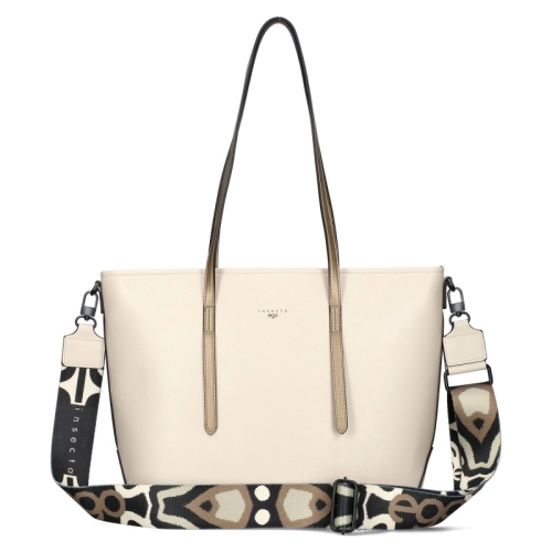 Бежова чанта с пеперуда и дълги дръжки за рамо- EGO Beige 11594