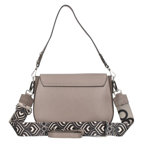 Сива чанта от естествена кожа с дълга дръжка- EGO Grey 11597