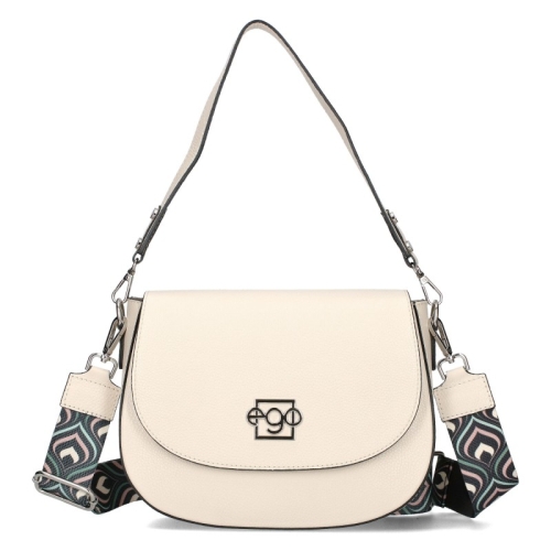 Бяла чанта от естествена кожа с дълга дръжка- EGO White 11598