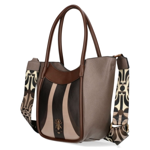 Кафява дамска чанта с дълги дръжки за рамо- EGO Inesecta 11599