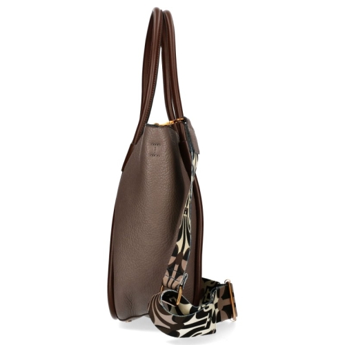 Кафява дамска чанта с дълги дръжки за рамо- EGO Inesecta 11599