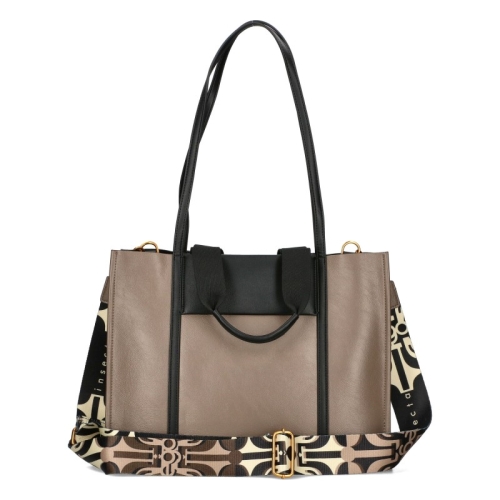 Голяма чанта с дълги дръжки за рамо цвят таупе- EGO Insecta 11610