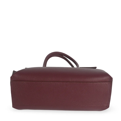 Чанта от естествена кожа цвят бордо с преграда- Steisi Burgundy 11616
