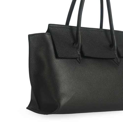 Тъмно кафява чанта от естествена кожа с преграда- Steisi Broun 11617