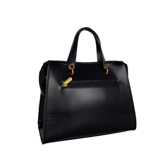 Черна дамска чанта с цветя- Duki&Daso 11629