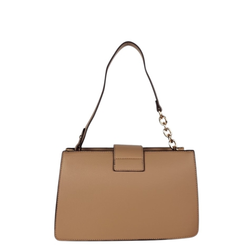 Бежова дамска чанта със змийски акцент- Duki&Daso 11630