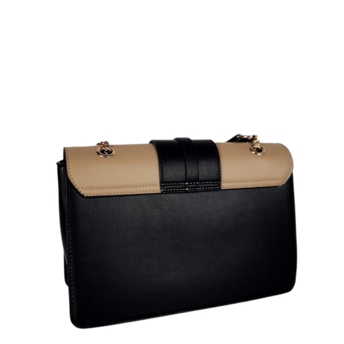 Дамска чанта с леопардов акцент и дълга дръжка- Duki&Daso 11632