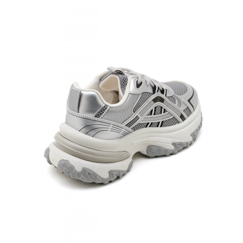 Дамски сребристи маратонки на платформа- Zelda Silver 11655