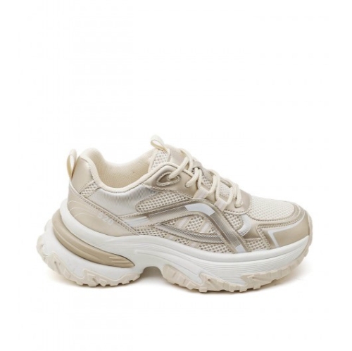 Дамски сребристи маратонки на платформа- Zelda Silver 11656