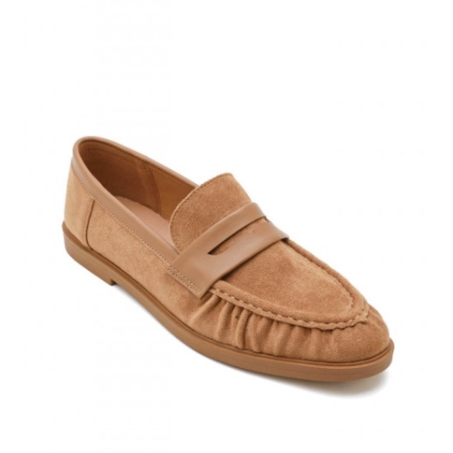 Дамски велурени мокасини цвят камел- Klara Camel 11660