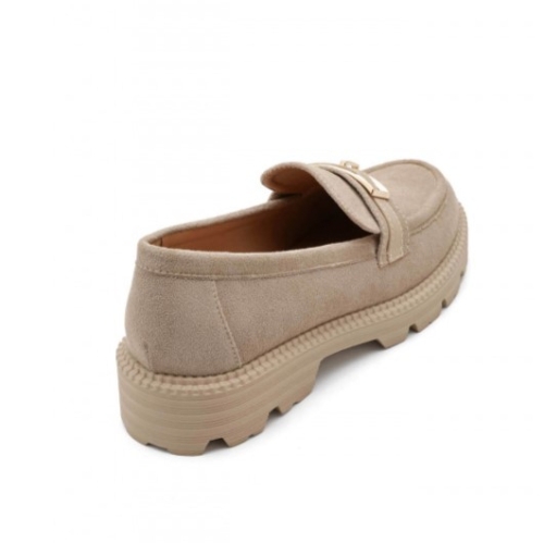 Велурени мокасини в бежов цвят- Rita Beige 11662