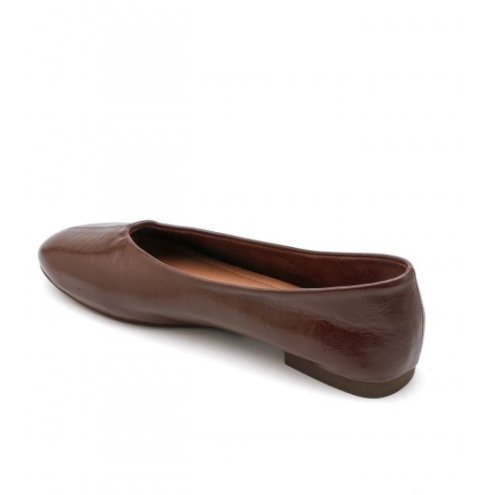 Равни кожени балерини в кафяв цвят- Vera Brown 11669