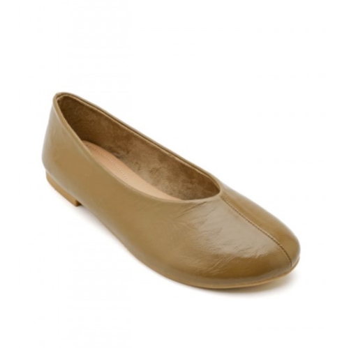 Равни кожени балерини в зелен цвят- Vera Green 11670