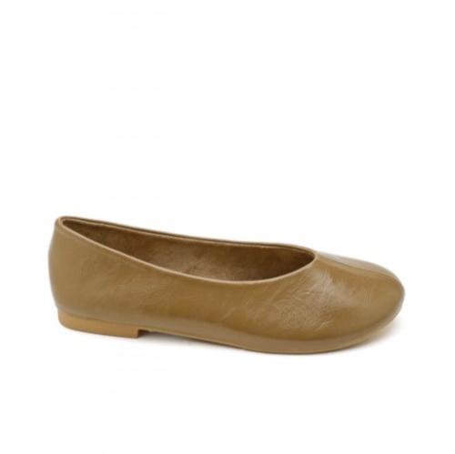 Равни кожени балерини в зелен цвят- Vera Green 11670