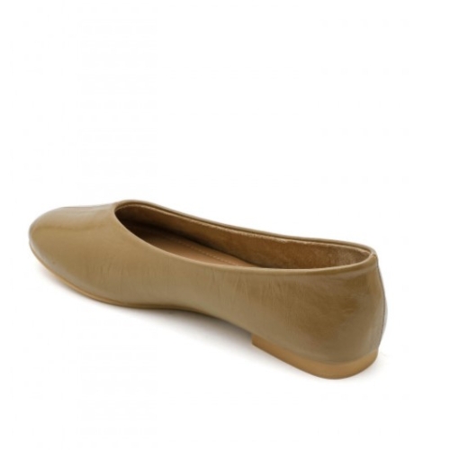 Равни кожени балерини в зелен цвят- Vera Green 11670