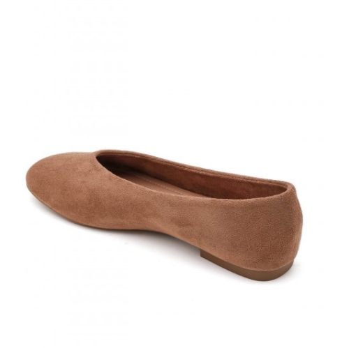 Велурени дамски балерини цвят камел- Vera Camel 11671